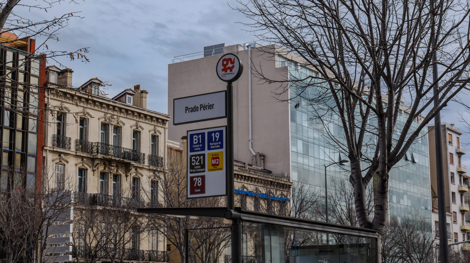 Bus Cassis Marseille arrêt bus 78 Prado Perier